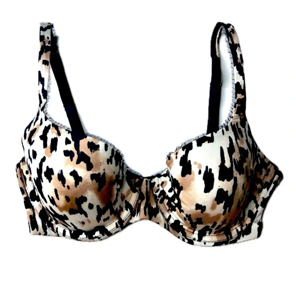 SOMA Mimi Demi Memory Foam Padded Underwire Leopard Cheetah Print Bra Sz 34D NEW